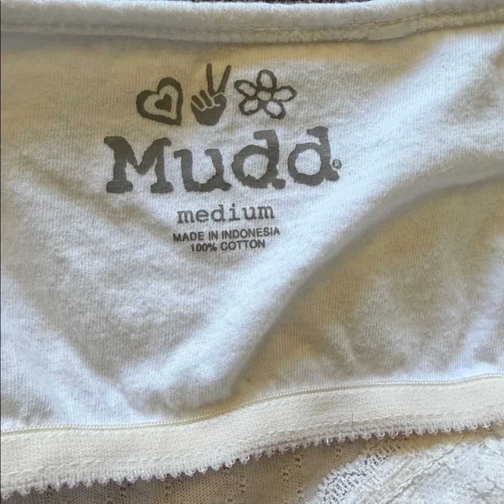 Vintage Mudd White Lace Trim Cami with Shelf Bra - Size M Y2K Coquette - Picture 4 of 6